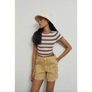 Urban Outfitters BDG Denim Cargo Short Tan 100% Cotton Size Medium